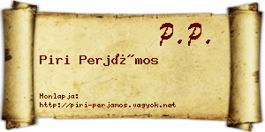 Piri Perjámos névjegykártya